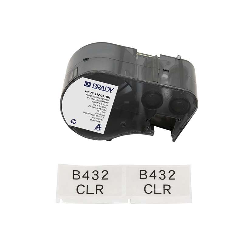 Aggressive Adhesive Multi-Purpose Clear Polyester Labels 1.9 x 1 BK/CL RL/100