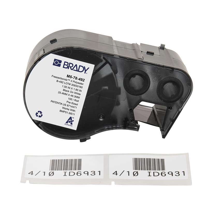 FreezerBondz Ultra-Thin Cryogenic Polyester Labels 1.9"H x 1"W BK/WT RL/100