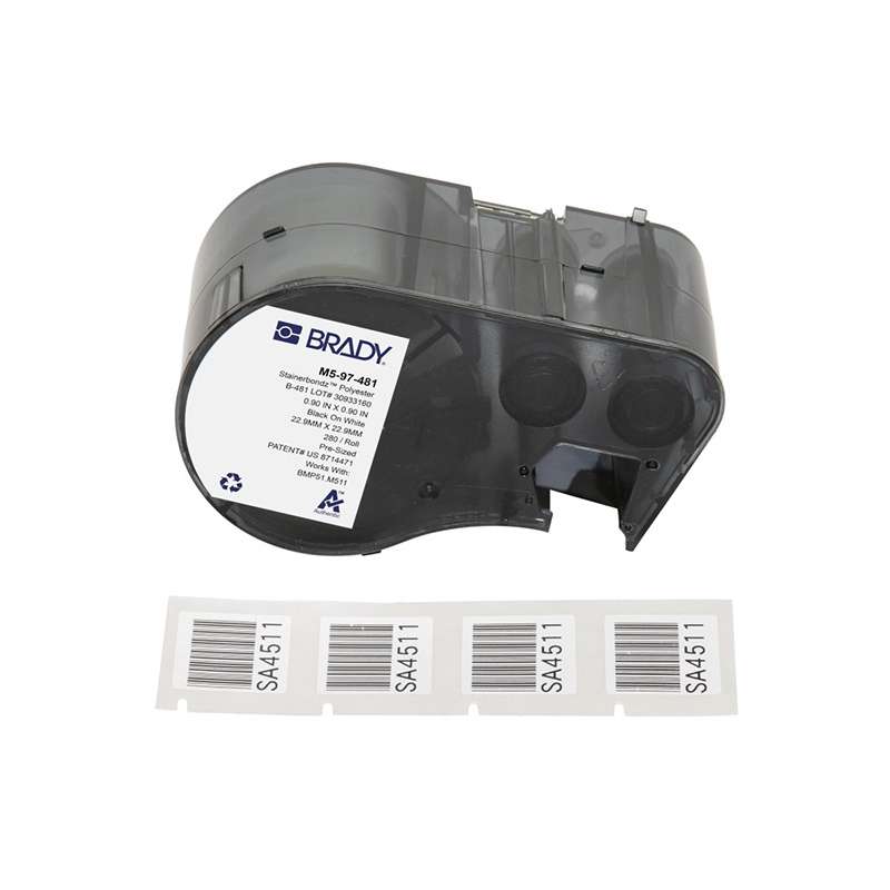 StainerBondz™ Microscope Slide Matte Polyester Labels 0.9"H x 0.9"W BK/WT RL/280