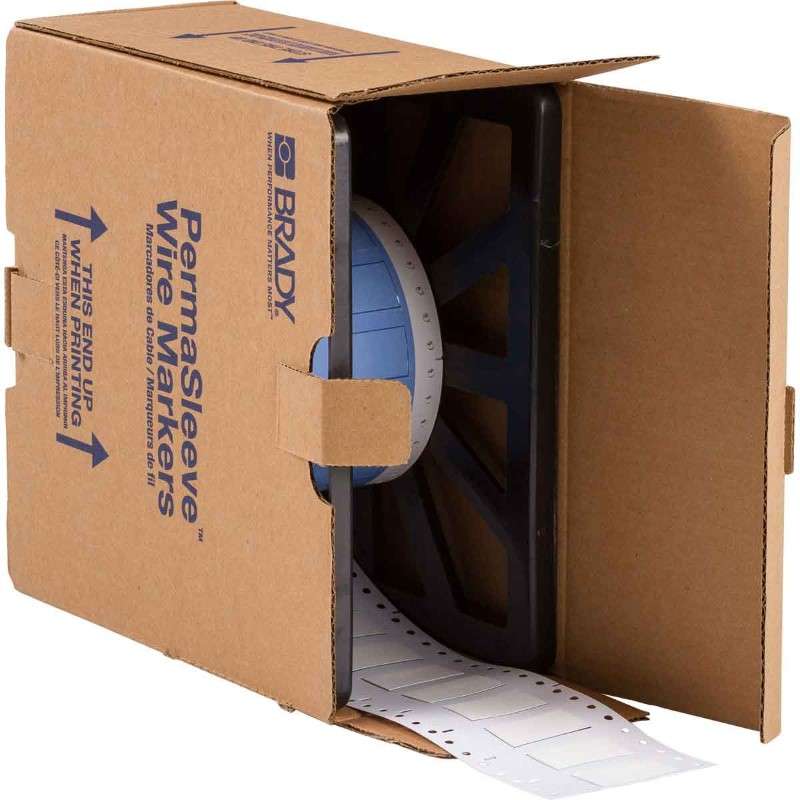 Cable/Wire Labels, Heat Shrink, for 3" Core Printers, White, 0.5" Dia x 1.5", Roll of 500
