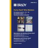 Porta-Pack Wire Markers, A to Z, 0 to 15, +, - , /, Black on White, 1.56" x 0.22", 10 Sheets per Pack redirect to product page