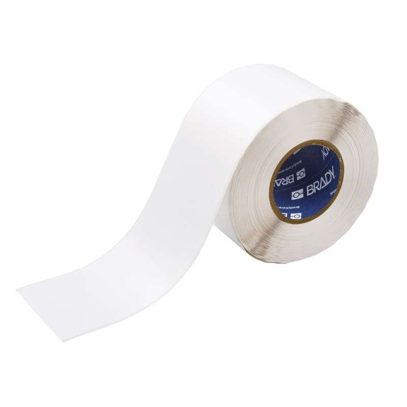 Polyester Label Tape, Harsh Environment, Multi-Purpose, for 3" Core Printers, 4", Roll of 300 Feet