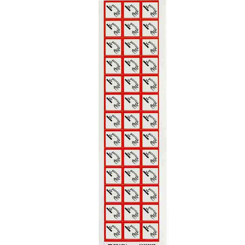 GHS Corrosive Symbol Labels, 0.625" H x 0.625" W x 0.004" D 39 per Card