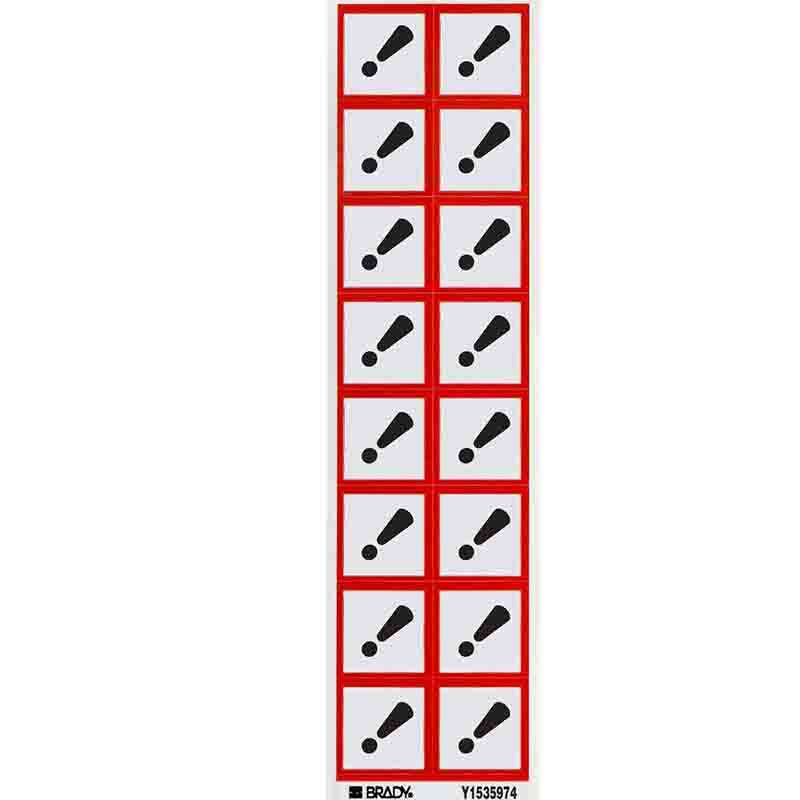 GHS Acute Toxic Pictogram Labels, Paper, Black/Red on White, 1" H x 1" W 16 per Card
