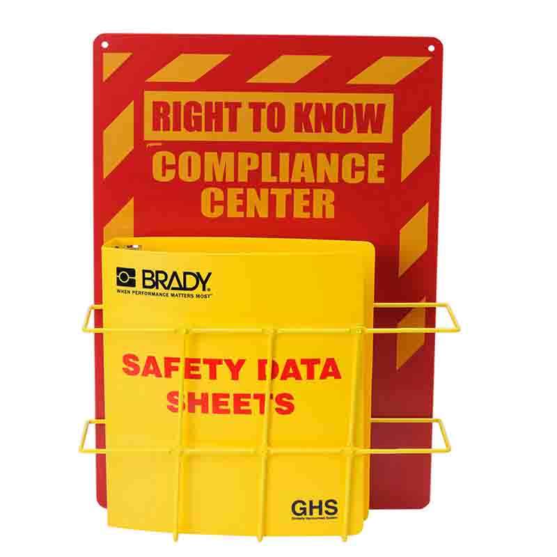 Globally Harmonized System (GHS) Center, English, Backboard Color, Yellow on Red