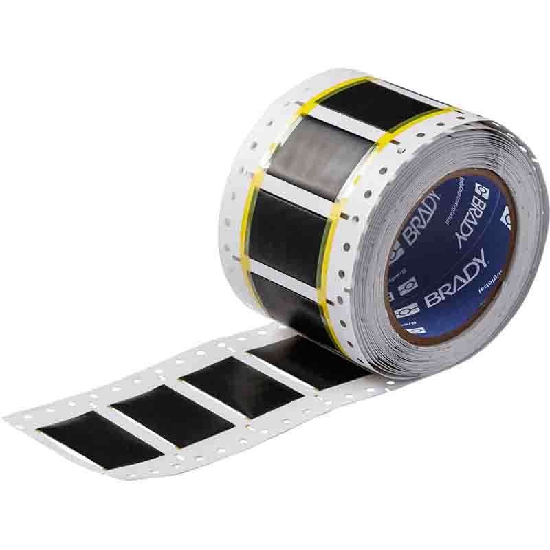 High Temp PermaSleeve PVDF Wire Marking Sleeves, Black, 0.75" Dia x 2" W, 100 per Roll