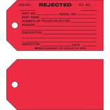 Quality Control Tag, "REJECTED" Paper, 3" x 5.75" Black on Red, 100 per Pack redirect to product page