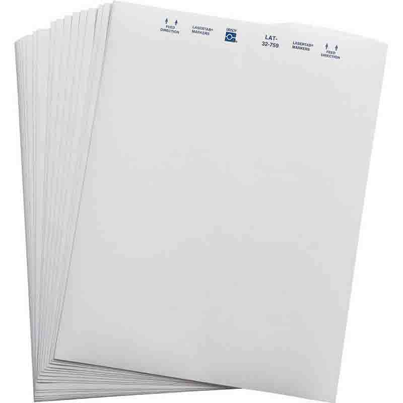 LaserTab Paper Labels, B759, 0.9 in H x 3 in W White, 50 Sheets per Pack
