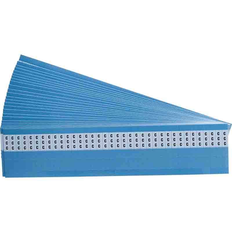 Alphabetical Self-laminating Wire Marking Cards, C, 1.5 in x 0.25 in, Pack of 25 cards