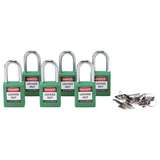 BRADY SFTY PADLOCK, 1.5 IN GRN KA 6/PACK redirect to product page