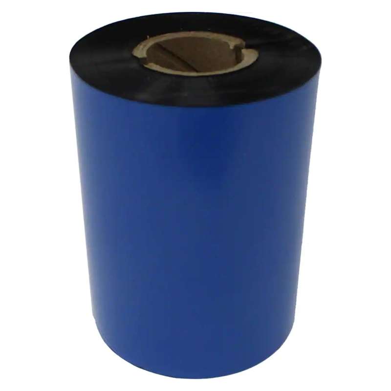Wide Thermal Transfer Wax Ribbon, Black, 110mm x 300m 1in Core with Notch, 12 Rolls per Case