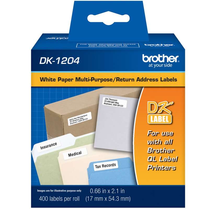 Multi-Purpose Labels, White, 0.66 x 2.1in, 400 per Roll