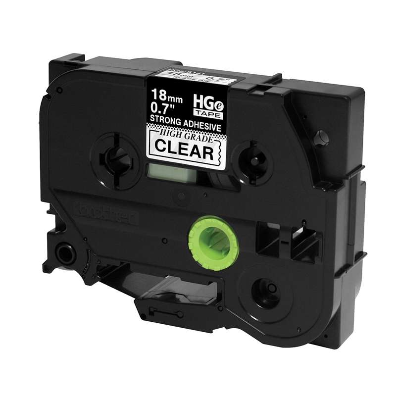 HGe Tape, Clear, Black Ink with Extra Strength Adhesive, 0.7in x 26.2ft, 5 per Pack