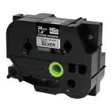 HGe Tape, Matte Silver, Black Ink with Extra Strength Adhesive, 1.4in x 26.2ft, 5 per Pack redirect to product page