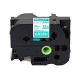 TZe Laminated Label Tape, White on Green, 1.4in x 26.2ft, for Use with P-Touch Label Makers redirect to product page