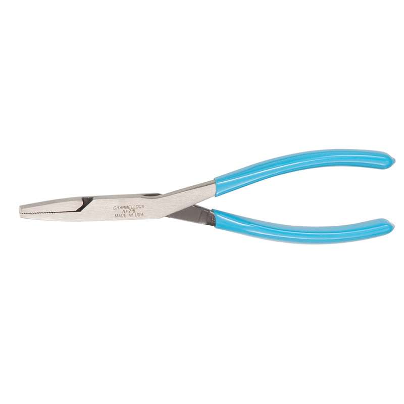 Long Reach Duckbill Pliers with Blue Grips, 8" Long, .43" Jaw Width