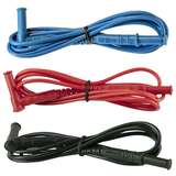 Lead - Set of 3, 5 ft PVC Color-Coded (Red/Black/Blue) with 4mm Straight/Right Banana Plugs redirect to product page
