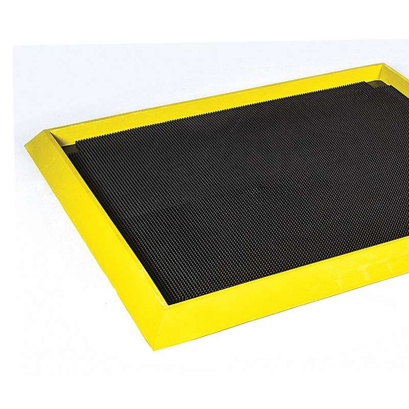 Clean Room Disinfectant Boot Bath MAT, 32"x39", Black W/Yellow, 1/Case