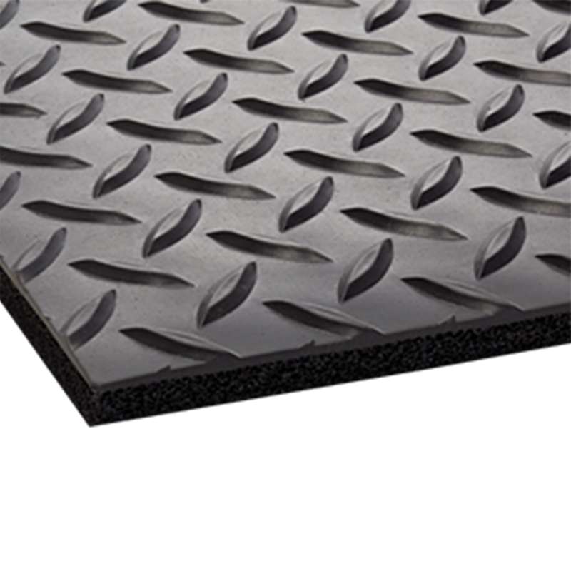 Anti-Fatigue Industrial Deck Plate MAT, 2'x75', Black, 1/Case