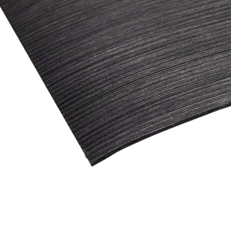Anti Fatigue Corrugated Rubber Runner MAT, 3'x75', Black, 1/Case