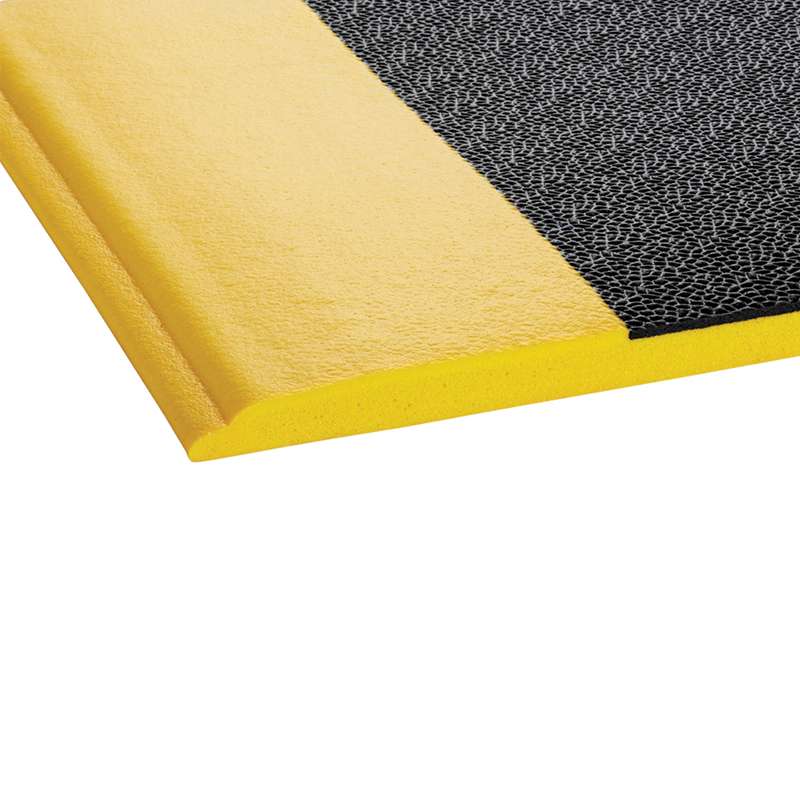Anti Fatigue Wear-Bond Tuff-Spun Pebble-Surface MAT, 3'x5', Black W/Yellow, 1/Case