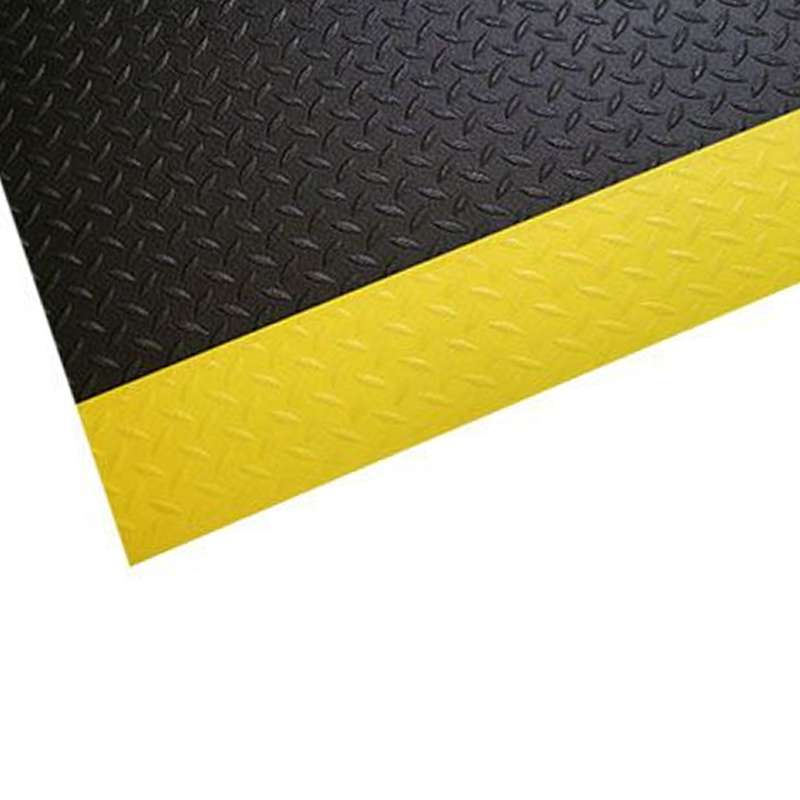 Anti Fatigue Wear-Bond Tuff-Spun Diamond-Surface MAT, 3'x12', Black W/Yellow, 1/Case