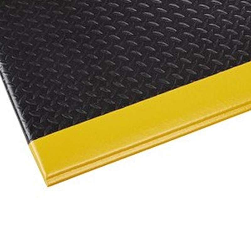 Anti Fatigue Wear-Bond Comfort-King Diamond-Surface MAT, 3'x75', Black W/Yellow, 1/Case