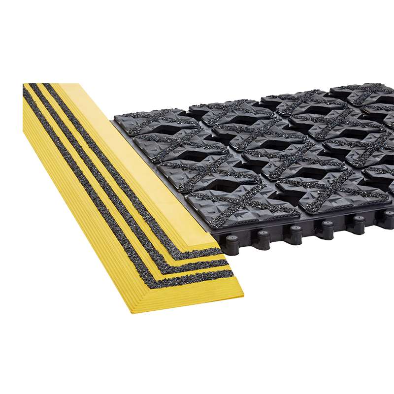 Drainage Ergo X-Treme Solid-Top MAT, 39"x78", Black W/Yellow, 1/Case