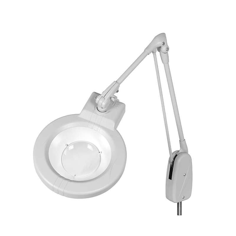 LED Circline Magnifier, 11-Diopter, IV-Pivot Post for Mounting, 33" Classic Arm Style, Dove Grey
