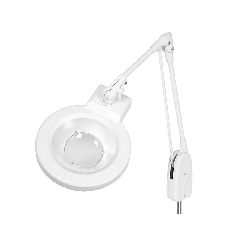 LED Circline Magnifier, 11-Diopter, IV-Pivot Post for Mounting, 33" Classic Arm Style, White