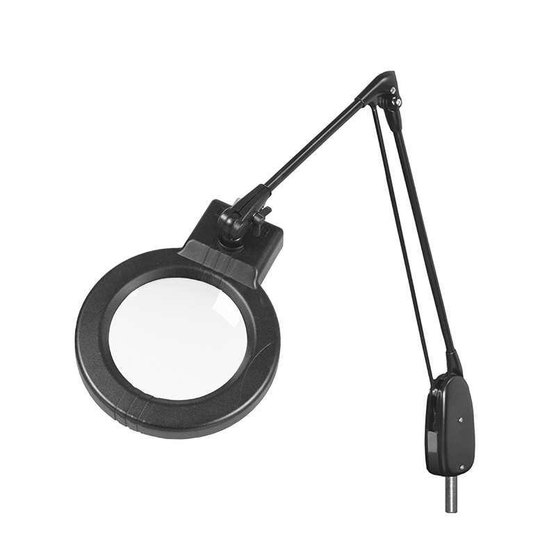 LED Circline Magnifier, 3-Diopter, IV-Pivot Post for Mounting, 33" Classic Arm Style, Black