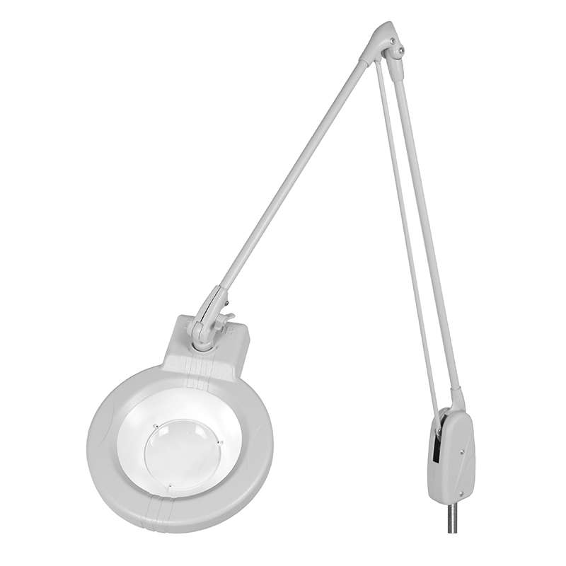 LED Circline Magnifier, 11-Diopter, IV-Pivot Post for Mounting, 43" Classic Arm Style, Dove Grey