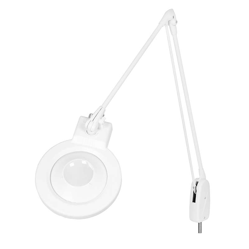 LED Circline Magnifier, 16-Diopter, IV-Pivot Post for Mounting, 43" Classic Arm Style, White