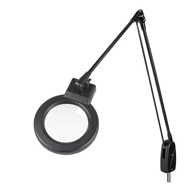 LED Circline Magnifier, 5-Diopter, IV-Pivot Post for Mounting, 43" Classic Arm Style, Black