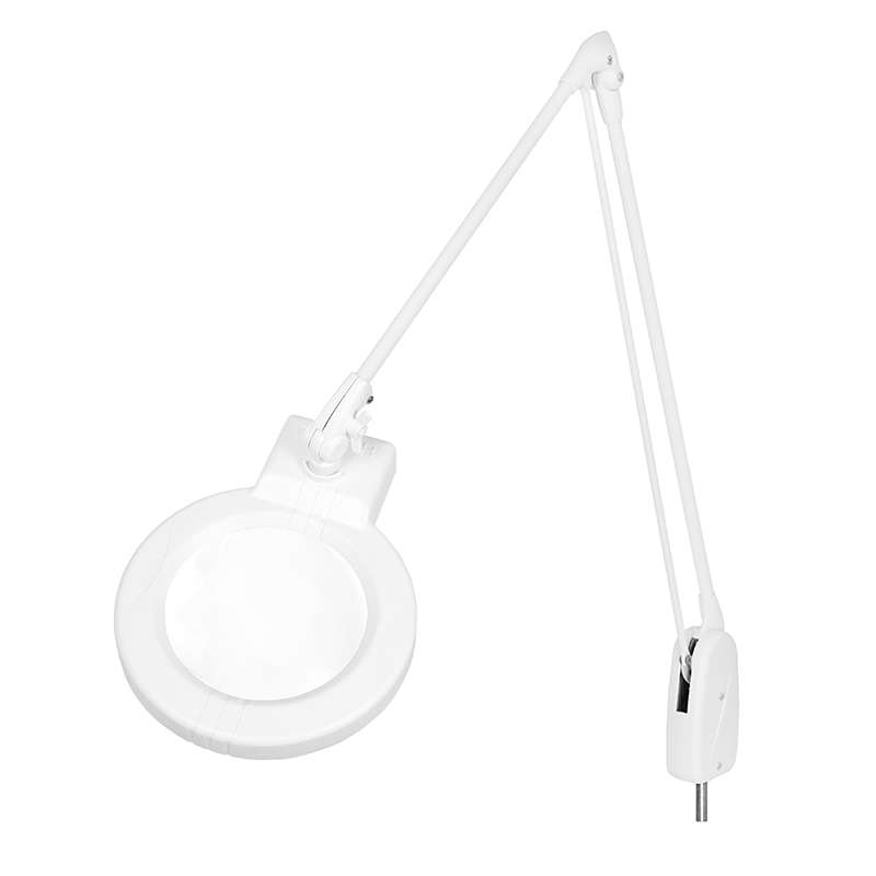LED Circline Magnifier, 3-Diopter, IV-Pivot Post for Mounting, 43" Classic Arm Style, White
