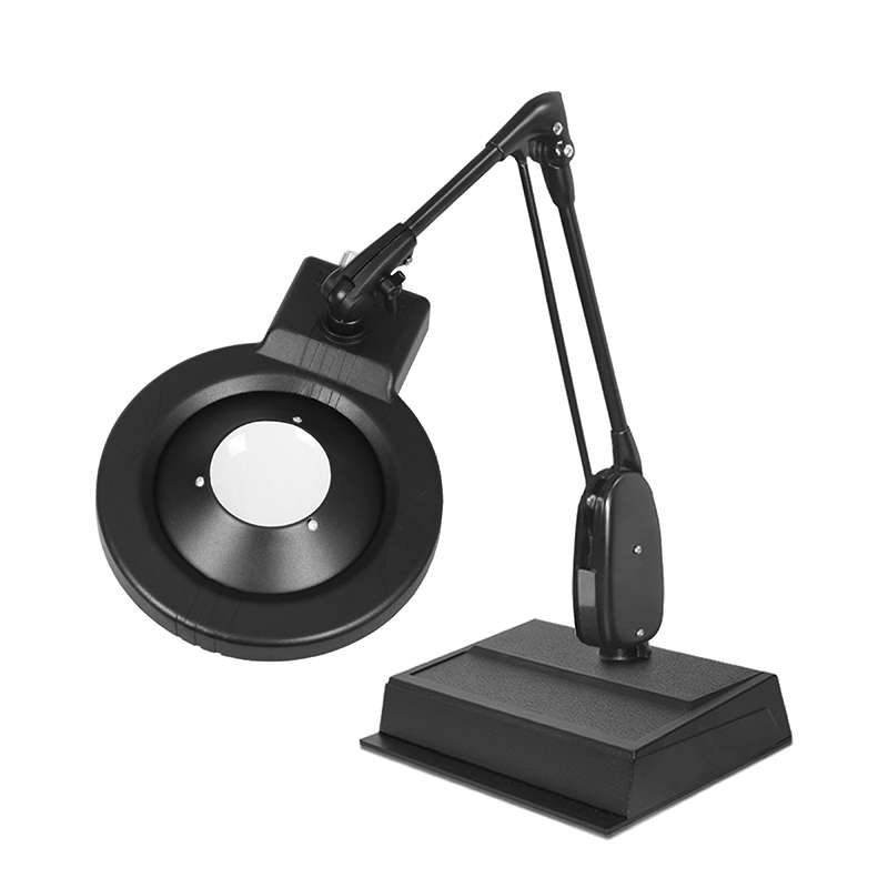 LED Circline Magnifier, 16-Diopter, Weighted Base, 33" Classic Arm Style, Black