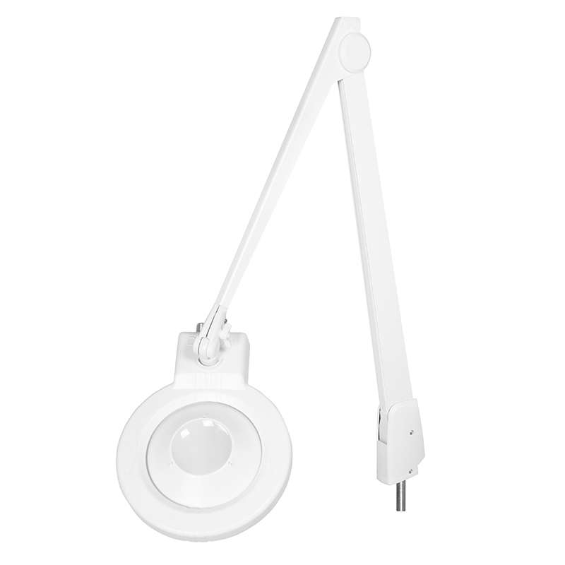 LED Circline Magnifier, 16-Diopter, IV-Pivot Post for Mounting, 42" Contemporary Arm Style, White