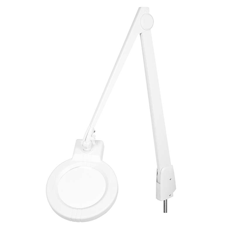 LED Circline Magnifier, 3-Diopter, IV-Pivot Post for Mounting, 42" Contemporary Arm Style, White
