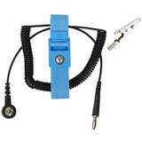 Omega Elastic Adjustable Blue Wrist Strap with 4mm Snap, 6" Coil Coil redirect to product page
