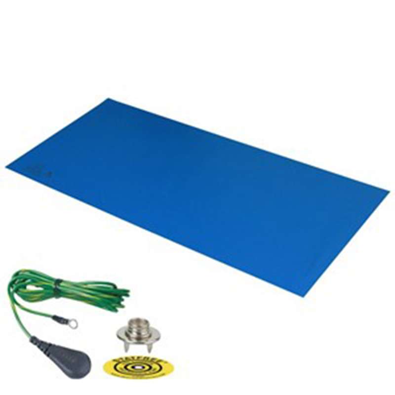 Desco Mat Trustat B80, Blue Vinyl, 24 x 48 Inch