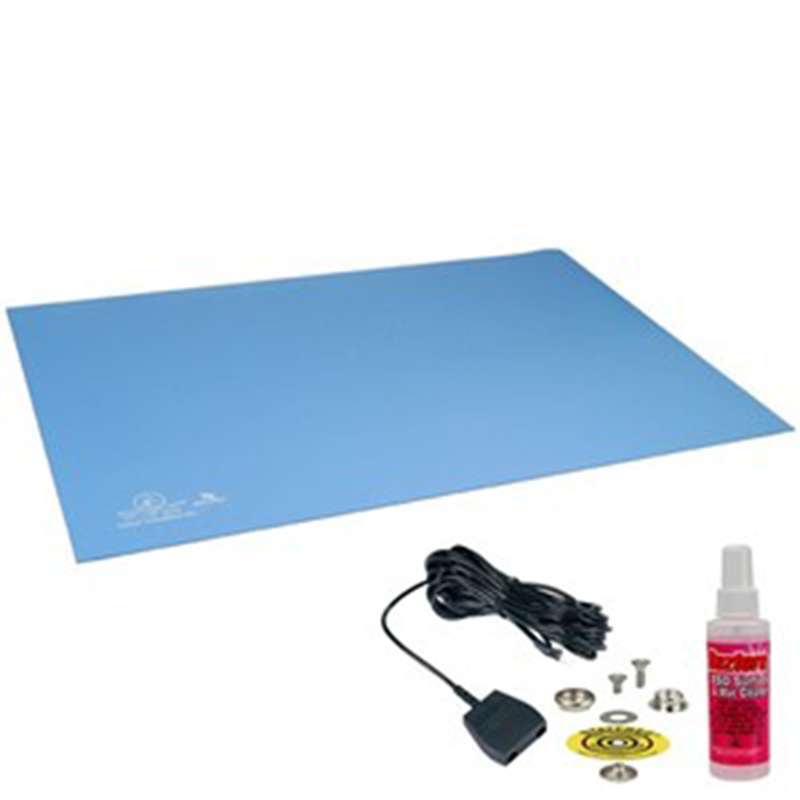 Dual Layer Rubber Mat Dissipative, Sky Blue, .080 in x 30 x 72 in