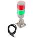 light tower with red and green, coiled wire