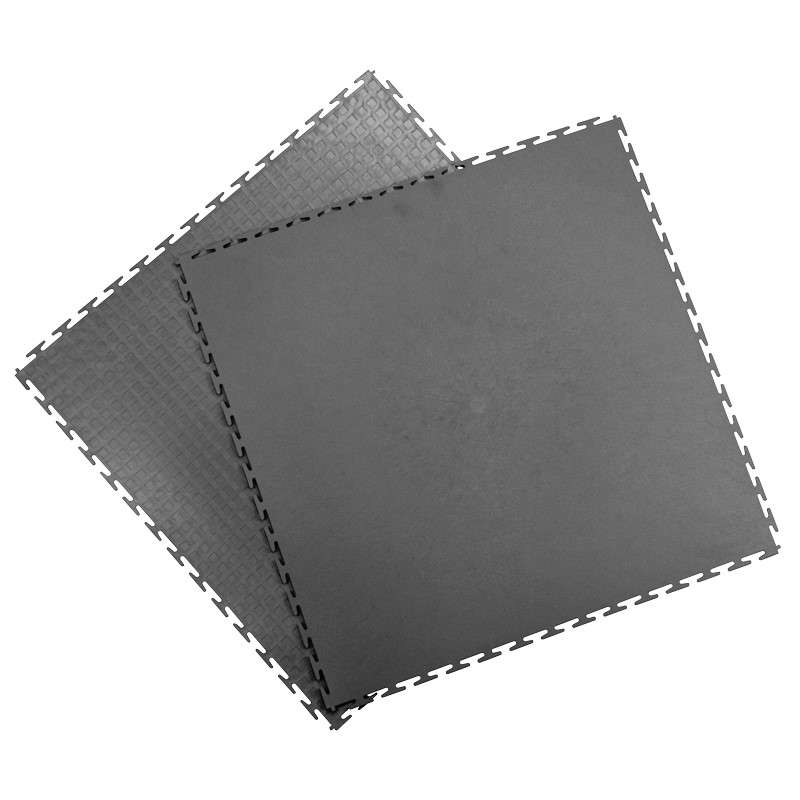 Modular Conductive Interlocking Floor Tile,  Flat, Dark Gray, 23.75" X 23.75", 10 Per Box
