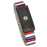 Premium Metal Expansion Wrist Band, Red/White/Blue, 4mm Stud redirect to product page