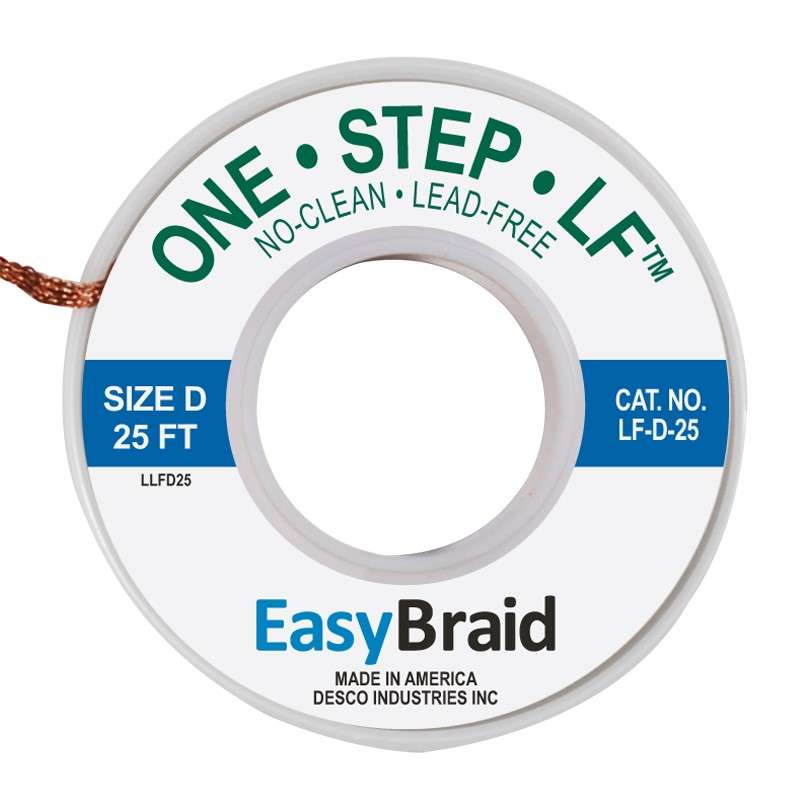Lead-Free Desoldering Braid, .100in x 25ft