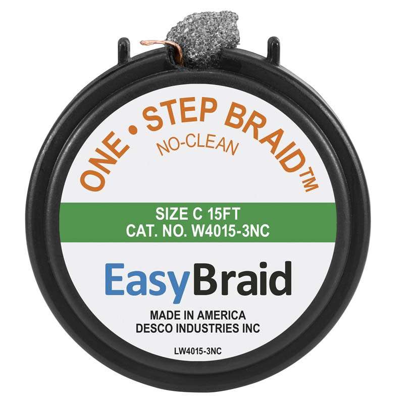 Cassette with #3, 0.75in x 15 ft, One Step Replacement No-Clean Braid Wick