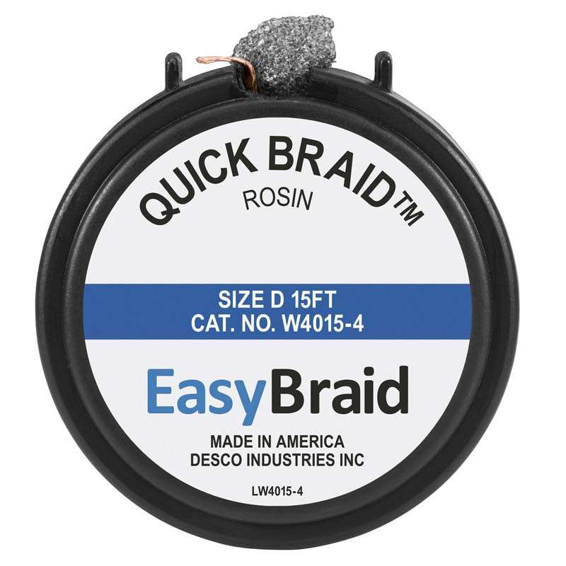 Cassette with #4, 0.100in x 15 ft, Quick Braid Replacement Rosin Wick