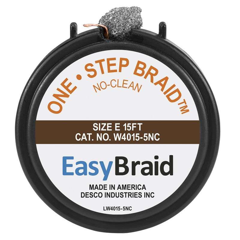 Cassette with #5, 0.125in x 15 ft, One Step Replacement No-Clean Braid Wick
