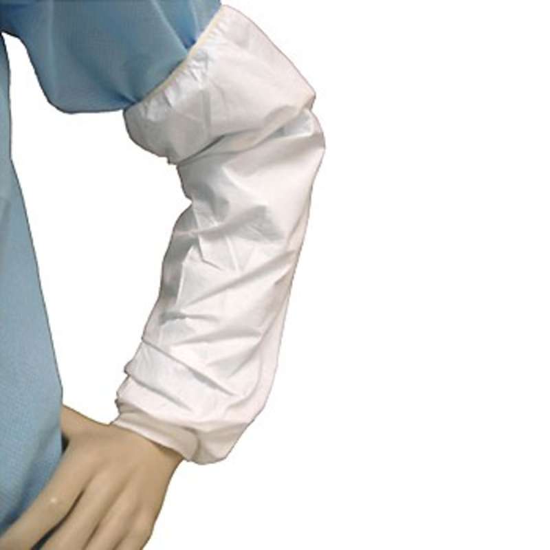 Cleanroom Disposable Sleeves 18" Long with Elastic, White, 200 per Case