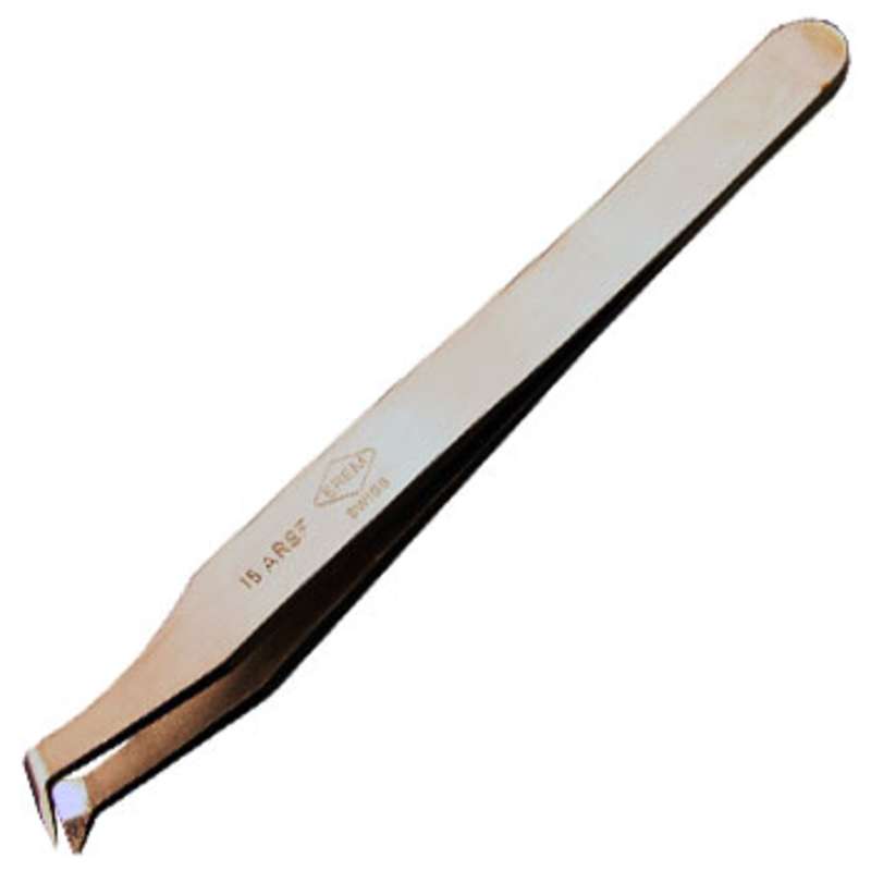 Oblique Fine Point Head Cutting Tipped Tweezer for Soft Wire, 4-1/2" Long